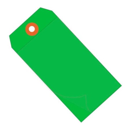 Box Packaging Self Laminating Tag #5 4-3/4L x 2-3/8W Green 100/Pack G26026